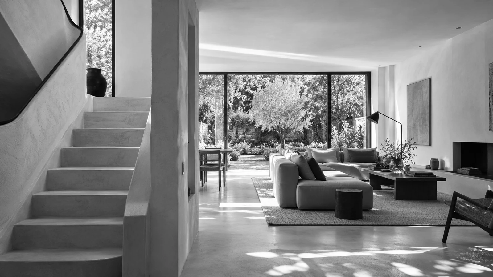 Maison Vincennes, architecture intérieure en noir et blanc